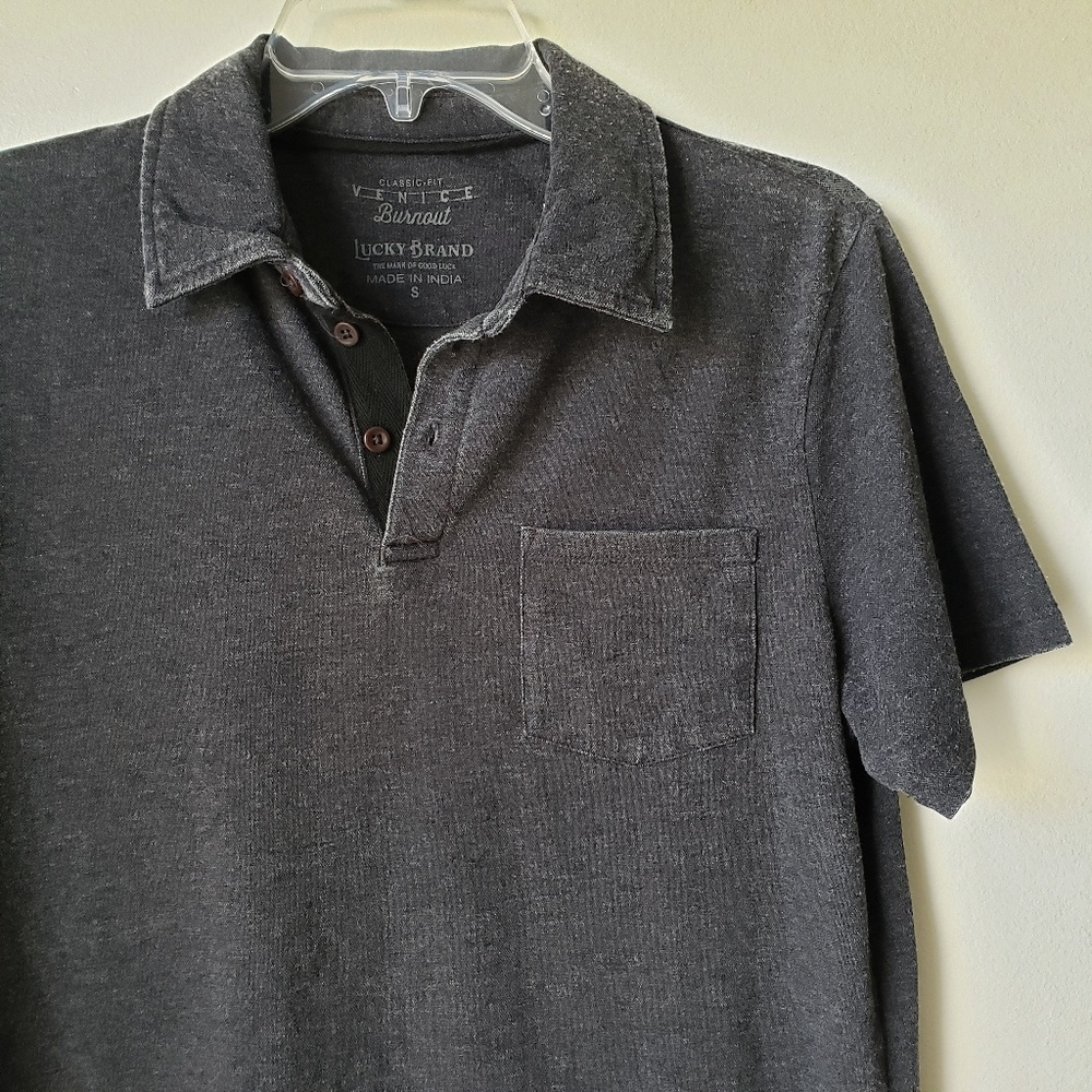Lucky Brand Classic fit Burnout Polo